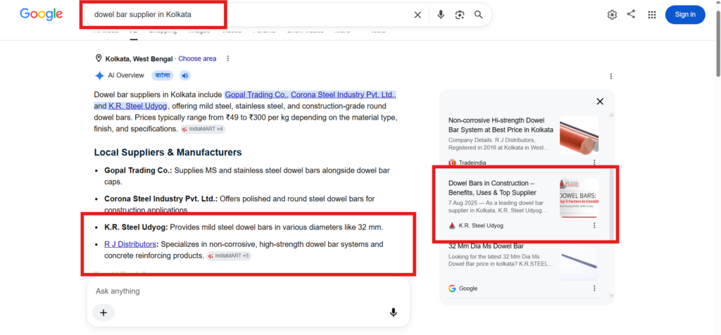 Google AI Overview Live Citation